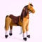 Fancy PONNIE Reitpferd mit Rollen Fancy M (5-12 Jahre), Spielpferd zum Reiten mit Abnehmbarer Braun Sattel und Halfter mit Zaumzeug, Kämmbare Mähne und Schwanz, Plüschpferd zum Reiten für Kinder