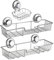 iPEGTOP Shower Caddy Basket Shelf & Soap Dish Holder for Bathroom Shampoo Conditioner Kitchen Storage Organizer SUS304 Stainless Steel, No Drilling Suction Cup - 3 Pack