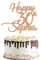 Personalised Birthday Cake Topper | Customized Happy Birthday Cake Decoration with Any Name and Age | Multicolour Glitter Cake Topper 30th 40th 18th 21st | Rose Gold