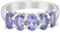 925 Sterling Silber 6x4 MM Fünf Stein Oval Tansanit Edelstein Frauen Stapelbarer Ring (55 (17.5))