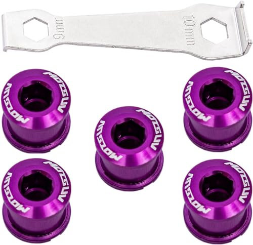 YBEKI 5 Stück M8 Kettenblattschrauben – Hochfeste 7075 Aluminiumlegierung, Eloxiert – Für Singlespeed & Doppel-Kettenblatt – Kompatibel mit MTB, Rennrad, BMX, Shimano, SRAM, FSA