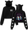 JFLY Marcus Und Martinus Frauen Hoodie Langarm Pullover Tops Kurzer Pullover Sweatshirt Mädchen Casual Mit Kapuze Crop Top Hip Hop Kleidung
