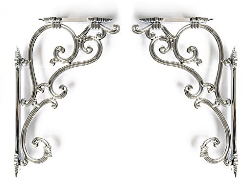 Ornate Chrome Traditional Antique Iron Cast Wall Shelf Toilet Cistern Brackets