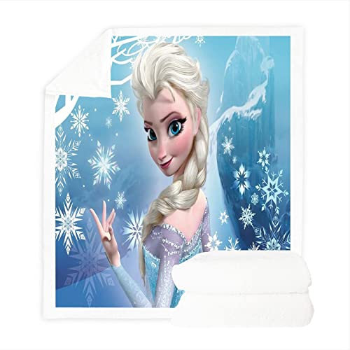 Doiicoon Decke ELSA & Anna Eiskönigin Kuscheldecke ELSA Für Kinder Und Erwachsene, Digitaldruck 3D Blanket, 100% Mikrofaser, Anna ELSA Decke (15,130 x150 cm)