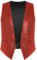 Yeahdor Herren Damen Pailletten Weste Glitzer Ärmellos Anzugweste Tanzjacke Zubehör Mantel Tanzkostüm Party Karneval Cosplay Verkleidung Aa Rot 4XL