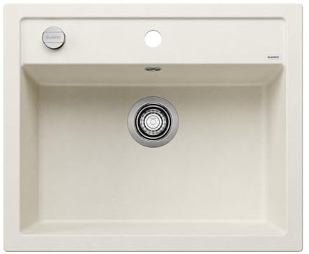 BLANCO DALAGO 6 | Granitspüle aus SILGRANIT softweiß | Einbauart: Einbau von Oben | für 60 cm breite Unterschränke | Großes Beckenvolumen für optimale Nutzung | Reinigungsfreundliche Öberfläche