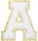 GYGYL 3PCS Chenille Varsity Glitters Letters Patch, Iron on Large Size Letter Patches for Team Costume Decoration, Height 4-1/2In, Letter A