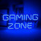 Zona de juego logotipo de neón juego LED azul pared de neón decorada letras logotipo de neón Sala de juegos, zona de juego, agujero de hombre, regalos de jugadores, niño, hombre