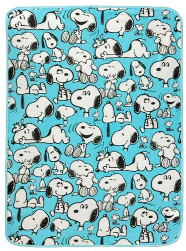 Silver Buffalo Peanuts Snoopy Fleece-Überwurf mit Mehreren Posen, 114,3 x 152,4 cm