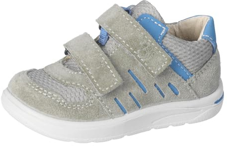RICOSTA Jungen Stiefel NURO, Kinder Lauflernschuhe, Weite: Mittel, lose Einlage, Klettstiefel, Booties, Leder, eukalyptus/blau (530), 24 EU