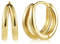 Doppel Creolen Gold Kleine, ALEXCRAFT Sterling Silber 925 Ohrringe Gold Creolen Kleine Damen, 14k Echt Vergoldete Mode Piercing Knorpel Ohrringe Schlafen Kreolen Kleine Huggie Creolen Gold Damen