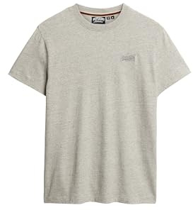Superdry Herren Essential T-Shirt aus Bio-Baumwolle mit Logo Grau Meliert Gesprenkelt XL