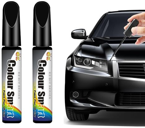 Skeadex 2 Stück lackstift Auto Lackstift Schwarz Glänzend Autolack kratzer Entfernen Lackstift Auto Lack Reparaturset mit Weicher Bürstenkopf für Auto Motorrad Kratzer (2 Schwarz)
