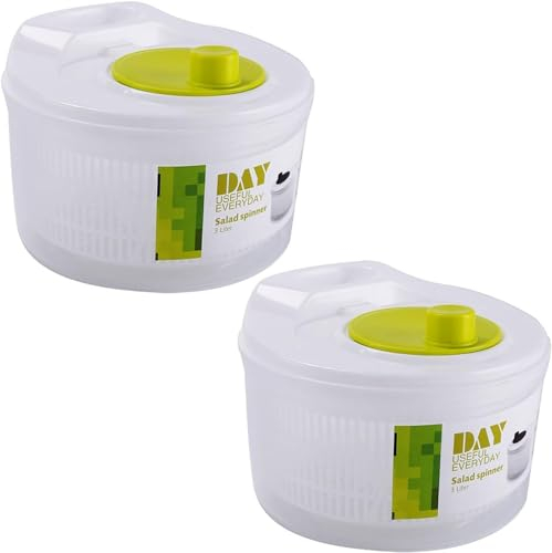 Essoreuse à salade | Essoreuse à légumes | Petite essoreuse à salade | Séchoir à fruits de grande capacité avec double couche | Outil de cuisine multifonction pour laver et sécher les légumes à