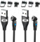Wonvify Cable 360° Chargeur Rapide Ultra Magnétique, [1M+2M] 3 en 1 Câble USB C Embout Chargeur Aimanté Universel, pour Micro USB/Type C/Linght-ing, pour i-phone Samsung Xiaomi