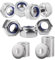 UBERMing Dadi M6 50 Pezzi DIN985 Dadi Esagonali in Acciaio Inox A2 V2A, Dadi di Bloccaggio con Inserti in Nylon, M6 Dadi Autobloccanti con 50 Pezzi Rondelle Acciaio Inox per Viti e Bulloni
