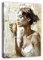 WallArena - Leinwand Bilder - Frau Wein Ölfarbe Abstrakt - 100x75 cm Leinwandbilder - Bild auf leinwand - Wandbild XXL groß Wandbilder für Wohnzimmer Schlafzimmer Wohnzimmerbilder Modern