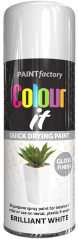 AlezyB - 4 x White Gloss 400ml All Purpose Spray Paint | Use on Metal, Wood, Plastic and Multipurpose Aerosol Professional Quality Perfect Finish, for Interior Exterior and Excellent Coverage
