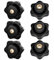 MAJOYLIFE 6 Pièces Bouton de Serrage M8,Ecrous de serrage Moletés,Vis à Poignée Etoile pour les Mécaniques,Mobilier,Équipements Électroniques (32mm,M8)