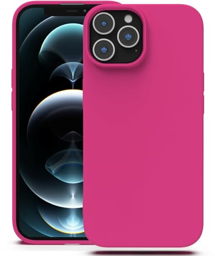 Zuvirelx Silikon Handyhülle für iPhone 12 Pro Max Hülle, Weiches Griff, Dünne, Minimalistisch, Stoßfest, rutschfest, Taschenpassend - Diva Rosa