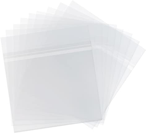 MayRecords Vinyl Record Outer Sleeves with Flap Anti- Static LP Album Covers Protector Clear Vinyl Record Outer Sticky Sleeves for Collection Protection (7inch-50)