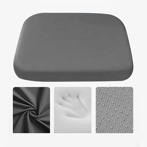 Sitzkissen Eckig Stuhlkissen Outdoor rutschfest Stuhlauflage mit Anti-Rutsch-Riemen, Sitzkissen Hoch für Langes Sitzen, Sitzpolster für Garten Boden, Küchen Stuhl Pad G 45 x 45 x 4.5 cm
