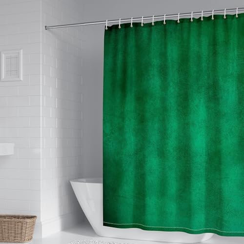 Whoiy Rideau Douche Tissu Polyester Anti Moisissure 200 cm Hauteur, Rideau de Douche Couleur Unie Vert Moderne Rideau Baignoire Lavable 150 x 200 cm