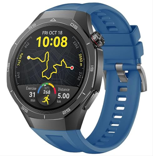 GIOPUEY Cinturini Compatibile con Watch GT 5 PRO 46mm, Morbido Silicone Cinturino [Resistente all'Usura] [Traspirante] - Sky Blue