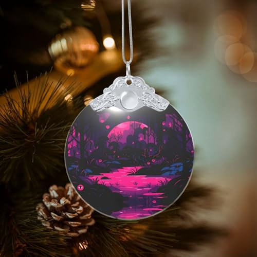 Fluoreszierende Weinrebe, Wald, Glasornament, Weihnachtsfeiertage, kreativ, rund, Glas, Weihnachtsbaum, Heimdekoration