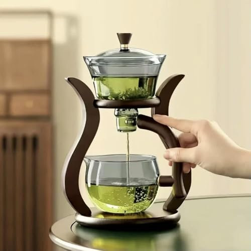 ROCILA Glass Teapot Set Semi Automatic Drip With Infuser Magnetic Switch Teacup Set Glassware