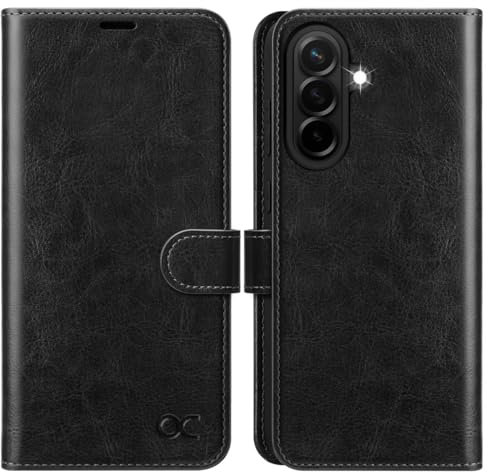 OCASE Handyhülle für Samsung A56 5G Hülle Premium Lederhülle Klappbar RFID Schutzhülle Tasche Magnet Kartenfach Standfunktion Klapphülle Schutzhülle für Galaxy A56 Schwarz