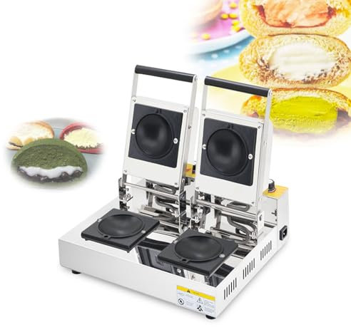 Commercial Double Hamburger Maker, 1200W Electric Ice Cream Sandwich Waffle Maker With 50-300℃ Temperature Control, 5 Min Timer, for Snack Bar, Restaurant, Bar