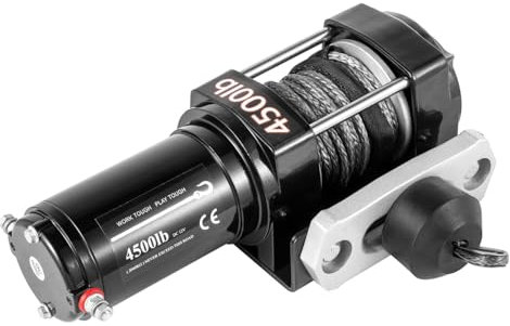 HFYZYG Treuil Électrique 4500LBS 12V for 4X4 42.6FT Cordes De Remorque De Voiture Synthétique Sangle De Remorquage avec Contrôle sans Fil ATV Camion Hors Route Puissant Et SûR