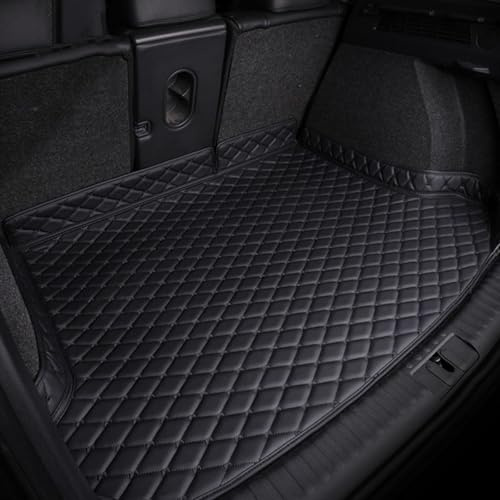 MeKnMoney Auto Kofferraum FüR Audi Q2 2017-2024, Leder Stamm Matten Kofferraumwanne Teppich Innenraum Schutzmatte Zubehör,A/Black