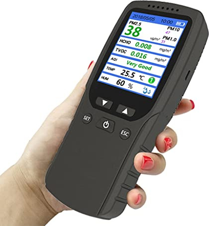 9 in 1 Air Quality Monitor Gas Analyzer PM2.5 PM1.0 PM10 HCHO TVOC Detector Dust Meter Tester Temperature and Humidity Sensor