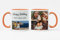 Personalised Photo Mug with 3 Pictures & Text – Coloured Inside Ceramic Mug | Gift for Birthday, Anniversary, Wedding, Valentine’s – Dishwasher Safe – Made in The UK - Orange White