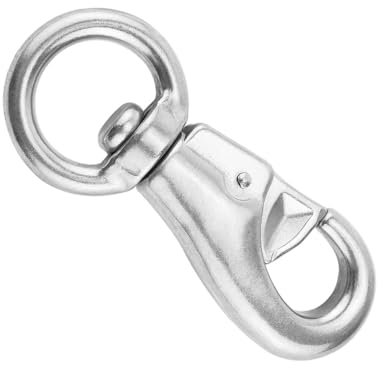 QUXVUIS Gancho giratorio de acero inoxidable de 4 pulgadas, resistente, pulido, seguro, giratorio, grillete, surf, pesca, barco, aparejo, Hardware