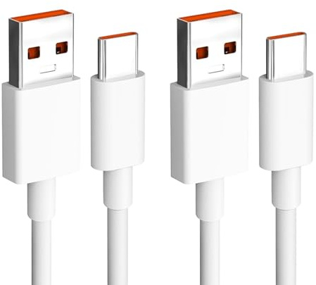 2 Piezas Cable USB 1,5 M, 6A Cable Carga Rápida Tipo C, Compatible con Cargador Turbo Tipo C de 120W, para Redmi Note 13, 12 Pro, 12S, 11S, Xiaomi 14, 13, 11 Lite/5G, Pad 6, 5, POCO F6, X6, X5, X4