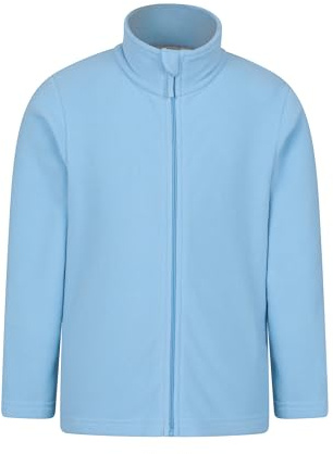Mountain Warehouse Camber II Kids Full-Zip Fleece - Comfy, Lightweight Sweatshirt, Full-zip, For Boys & Girls - For Spring Summer, Camping, Outdoors & Hiking Light Blue Kids Size 3-4 Years