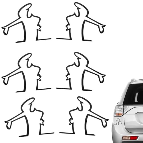 6 Stück Autolack-Kratzer-Erinnerungsaufkleber,Wütender Mann Kratzer Erinnerung Autoaufkleber,Lustige Autoaufkleber,La Linea Aufkleber Auto,Auto Aufkleber Groß,Zum Aufkleben Neben Einem Lackkratzer