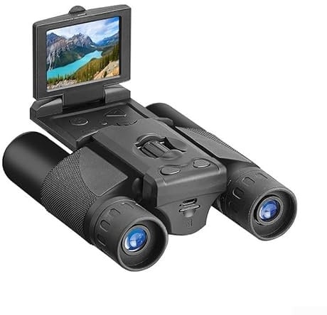 Vasiumic Jumelles numériques haute puissance 12 x 32 avec caméra intégrée, enregistrement 1080p, capture photo 5 MP, écran LCD de 5 cm, large champ de vision, design extérieur portable (noir)