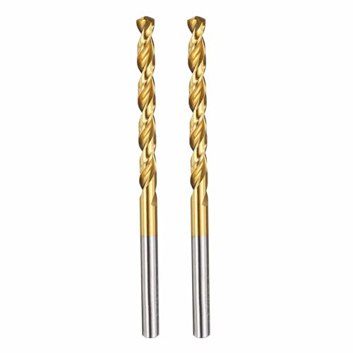 Kozelo 2pcs Drill Bit 4mm Diameter M42 8% Cobalt HSS for Hard Metal | Cutting Tool for Machining Hard Metal Stainless Steel Woodworking Handicraft Use, 135° Cutting Angle TiN