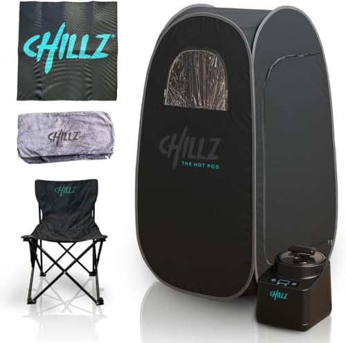 New + Even Hotter CHILLZ® Steam Sauna | #1 Top Rated | UK Company + Customer Service | Full Body | 1200W 3 Litre Gen 3 Generator | Tested to be Hottest on Amazon