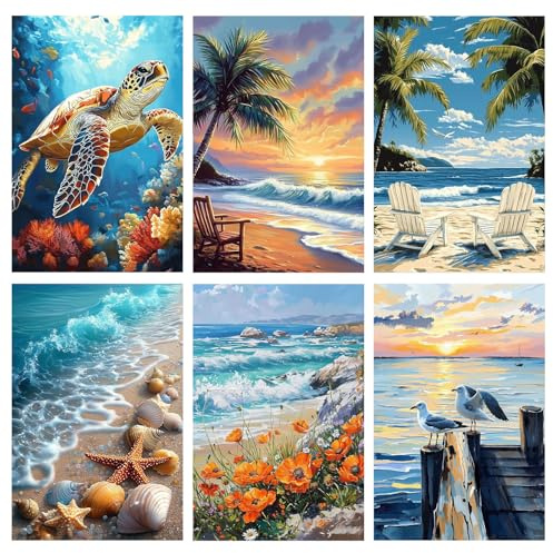 TLIOBLO Paysage DIY Peinture par Numéros pour Adulte, DIY Paysage Peinture pour Adultes Enfants Débutants Facile sur Toile avec Peintures et Pinceaux, Décor Maison Cadeaux 20x30cm