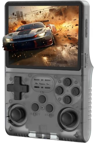 R36S Console de Jeu Rétro Portable 3,5 IPS Double Joystick - Noir Fumée