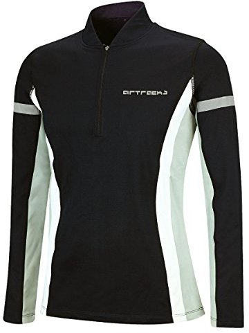 Airtracks T-shirt de course à pied à manches longues T-shirt fonctionnel thermique en polaire avec marquages réfléchissants Pour homme et femme, Homme, Schwarz, XL - Herren