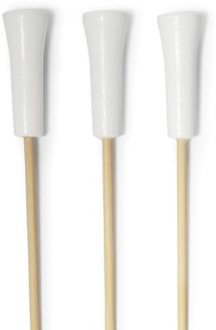 BambooMN Spiedini decorativi da 17,1 cm, in bambù, per cocktail, frutta, sandwich, eventi, vacanze, ristoranti o buffet, 300 pezzi, bianco