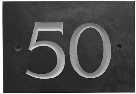 The House Nameplate Company Slate House Number, Charcoal Grey,Number 50