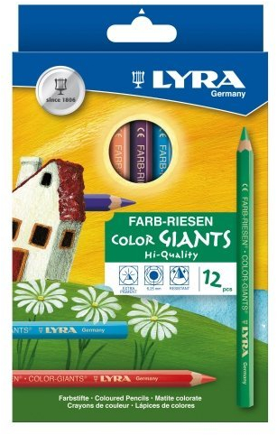 LYRA Farbriesen lackiert, 12 Stk. - Buntstifte - Malstifte für Kinder Zeichenstifte