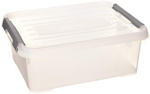 Curver 227901 Handy Box Plus Tapa de clip de plástico transparente 40 x 29 x 15 cm, 12 L
